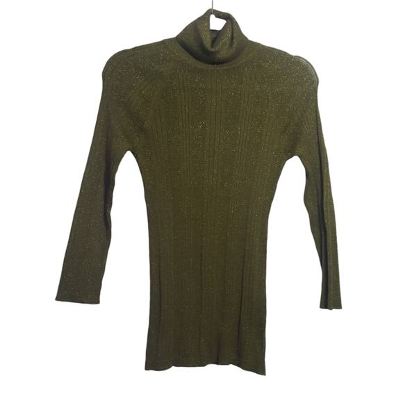 Love By Design Martini Olive Green Turtle Neck Snug Fit Size L - Picture 1 of 6